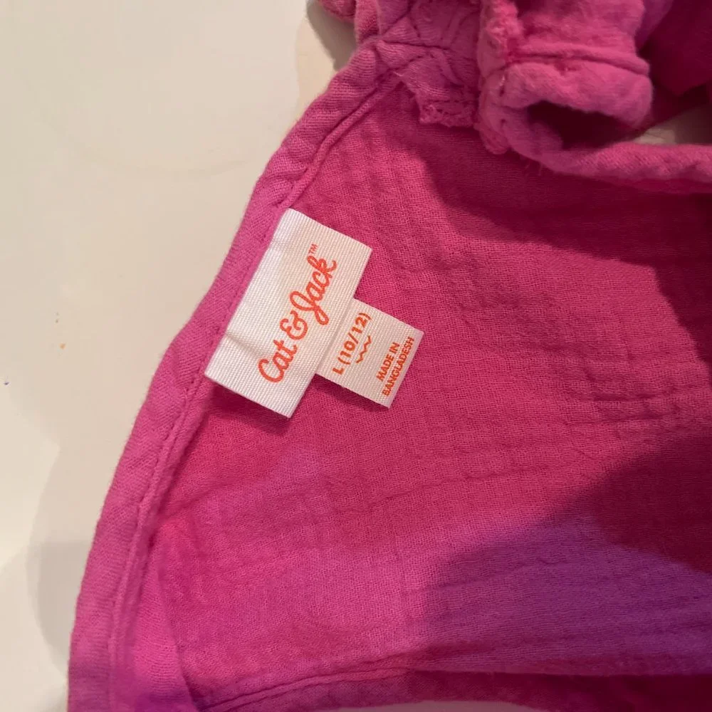 Cat &‎ Jack Pink 100% Cotton Girls Dress Size L 10/12
